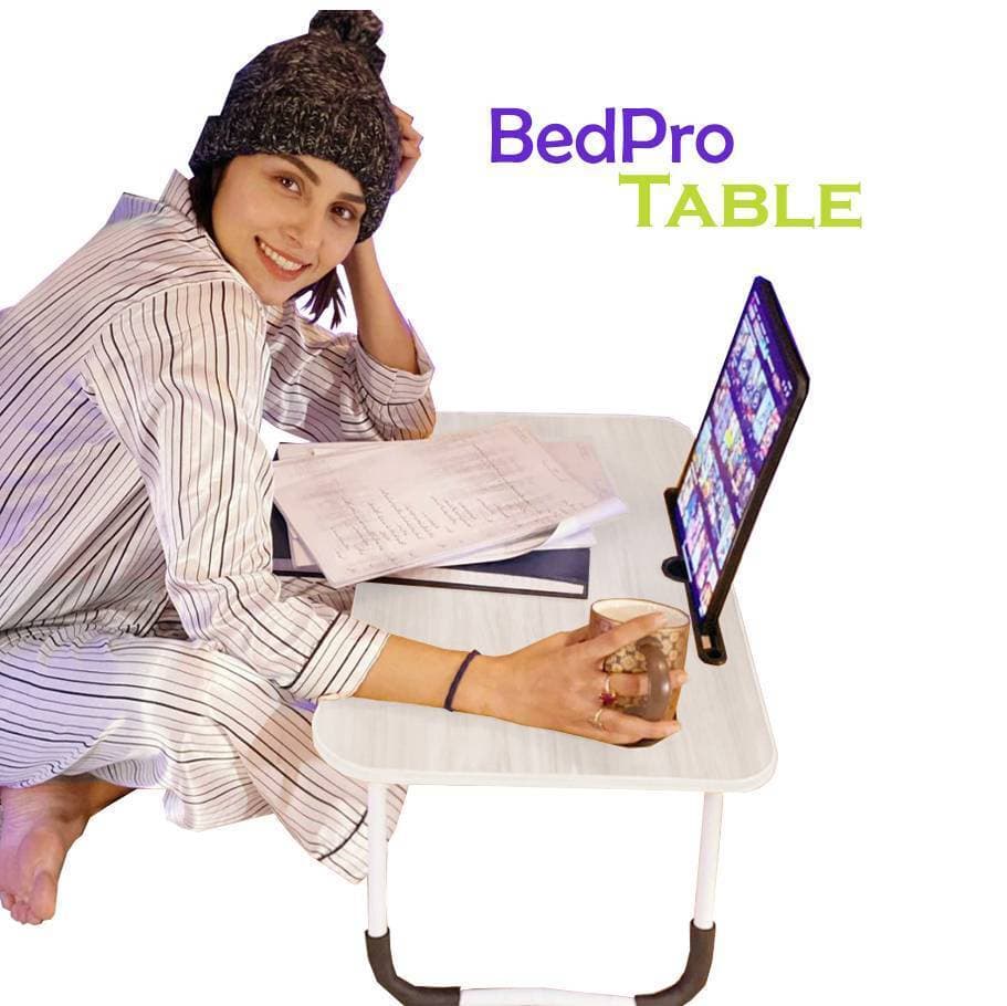 Relaxsit Foldable E-Laptop Table Stand with Multiple Slots - Ash White