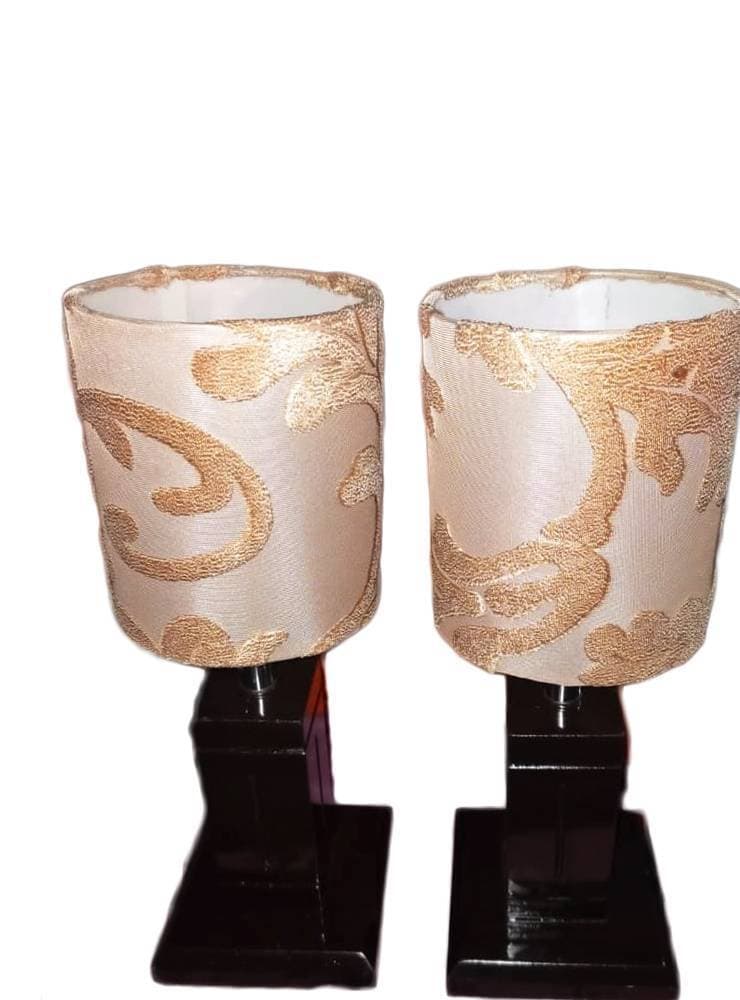 Beautiful Bed Lamp With Cylinder Shade - 1 Pair