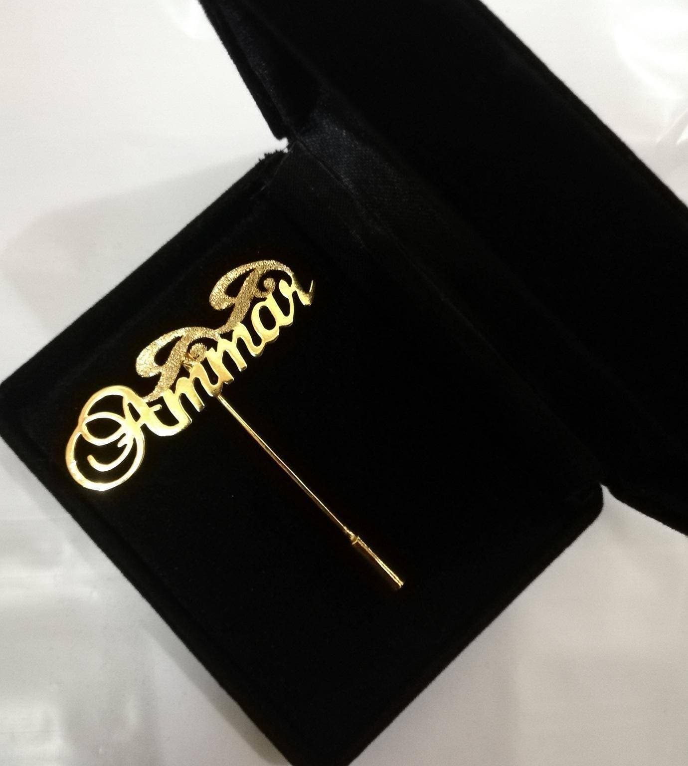 Customize Name Coat Pin, Lapel Pin, Name Brooch