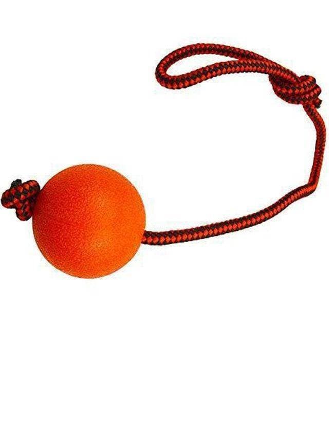 Rubber Ball Chew Toy With Cotton Rope