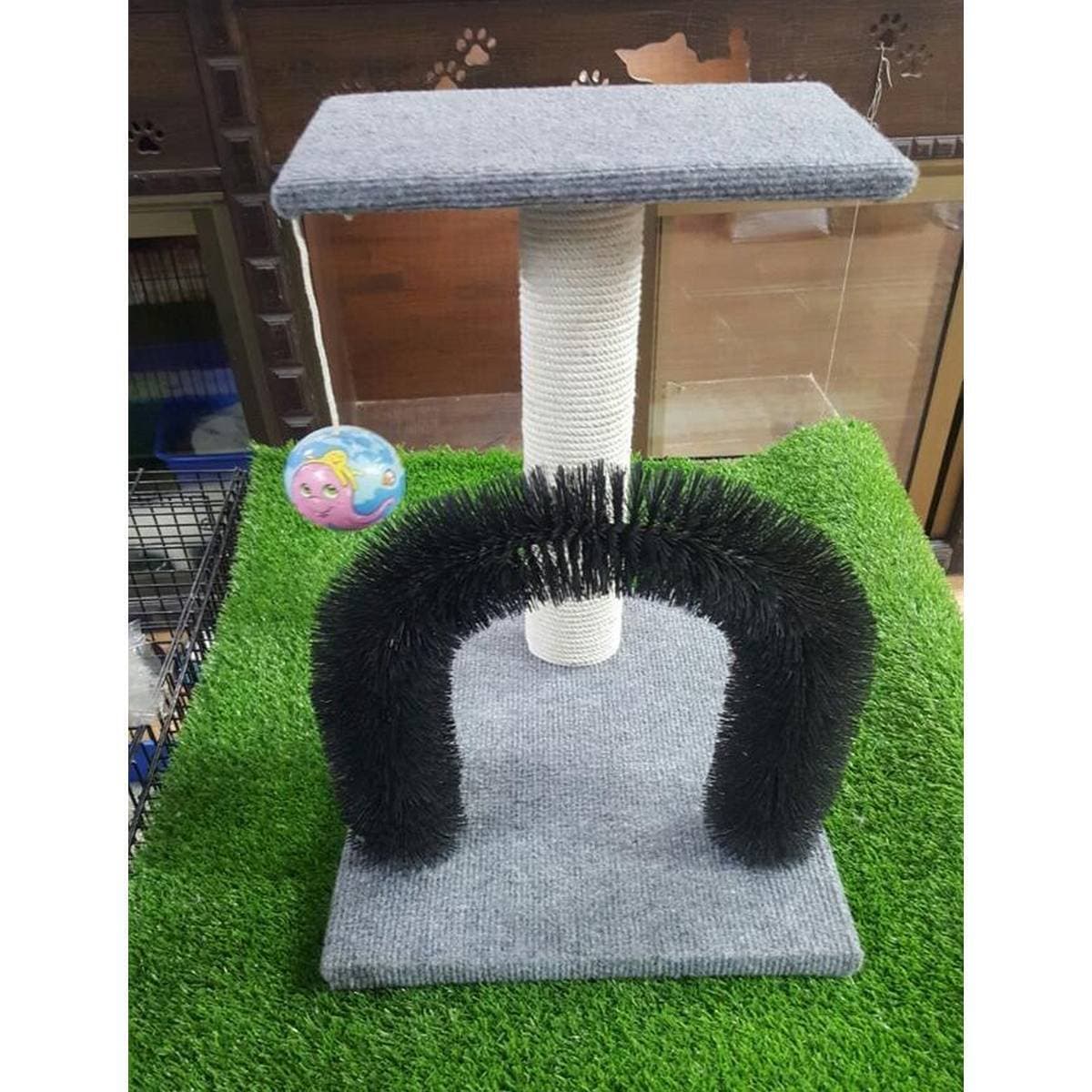 Scratching Post & Arch Shaped Massaging Toy - For Cat