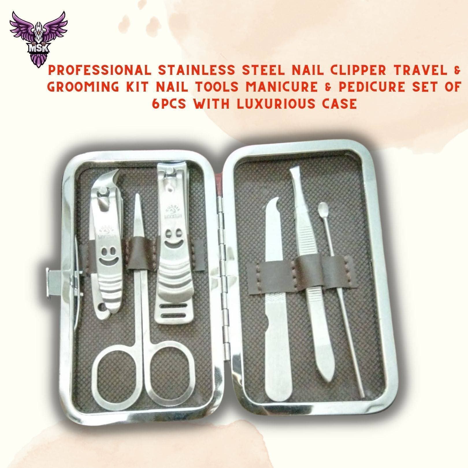 Taoye teemo 6pcs/set New Manicure Nail Clippers Pedicure Set Portable Travel Hygiene Kit Stainless Steel Nail Cutter Tool Set