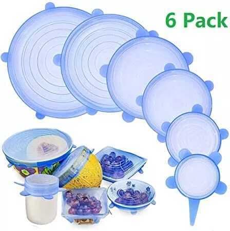 Silicone Stretch Reusable Lid Flexible Shapes - Pack Of 6