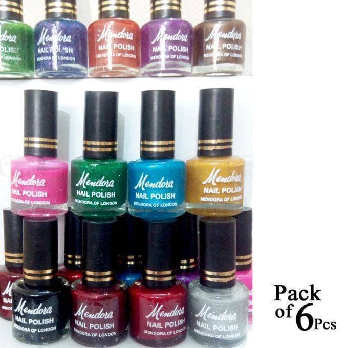Pack of 6 - Best Quality Mendora Nail Polish Nail Paints ( Random Color ) Nailpaint Nailpolish