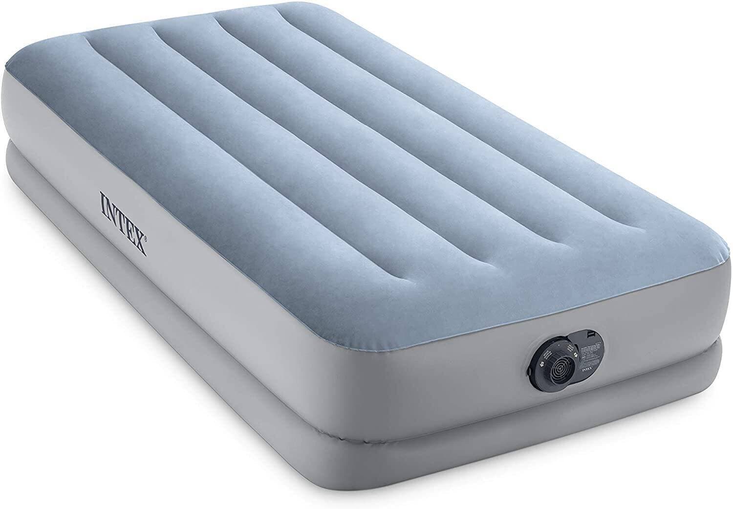 INTEX Air Bed (39x75x14) Dura Beam Plus Fiber Tech-Technology Raised Comfort Twin Bulit-in Electric Pump
