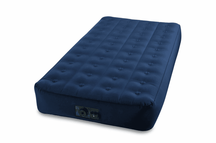 INTEX Airbed (75 x 40 x 9) Twin Size Super-Tough For Rugged Camping Environments With Built In Battery Pump