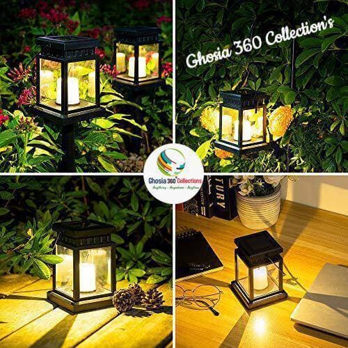 Solar Patio Lights Garden Solar Light Candle Flickering Flame Effect LED Solar Lights