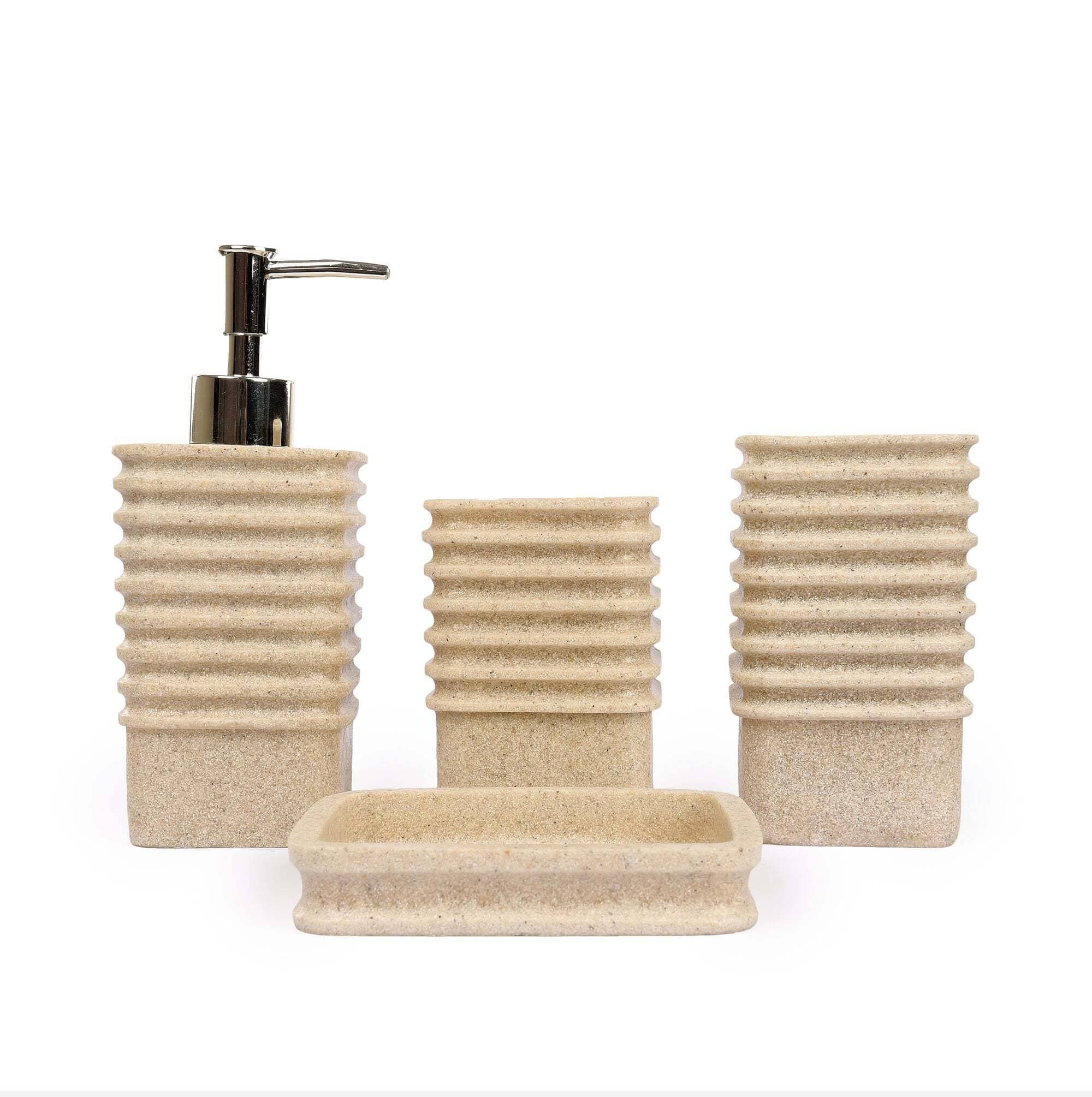 Nut Embossed Design Bath Set Of 4