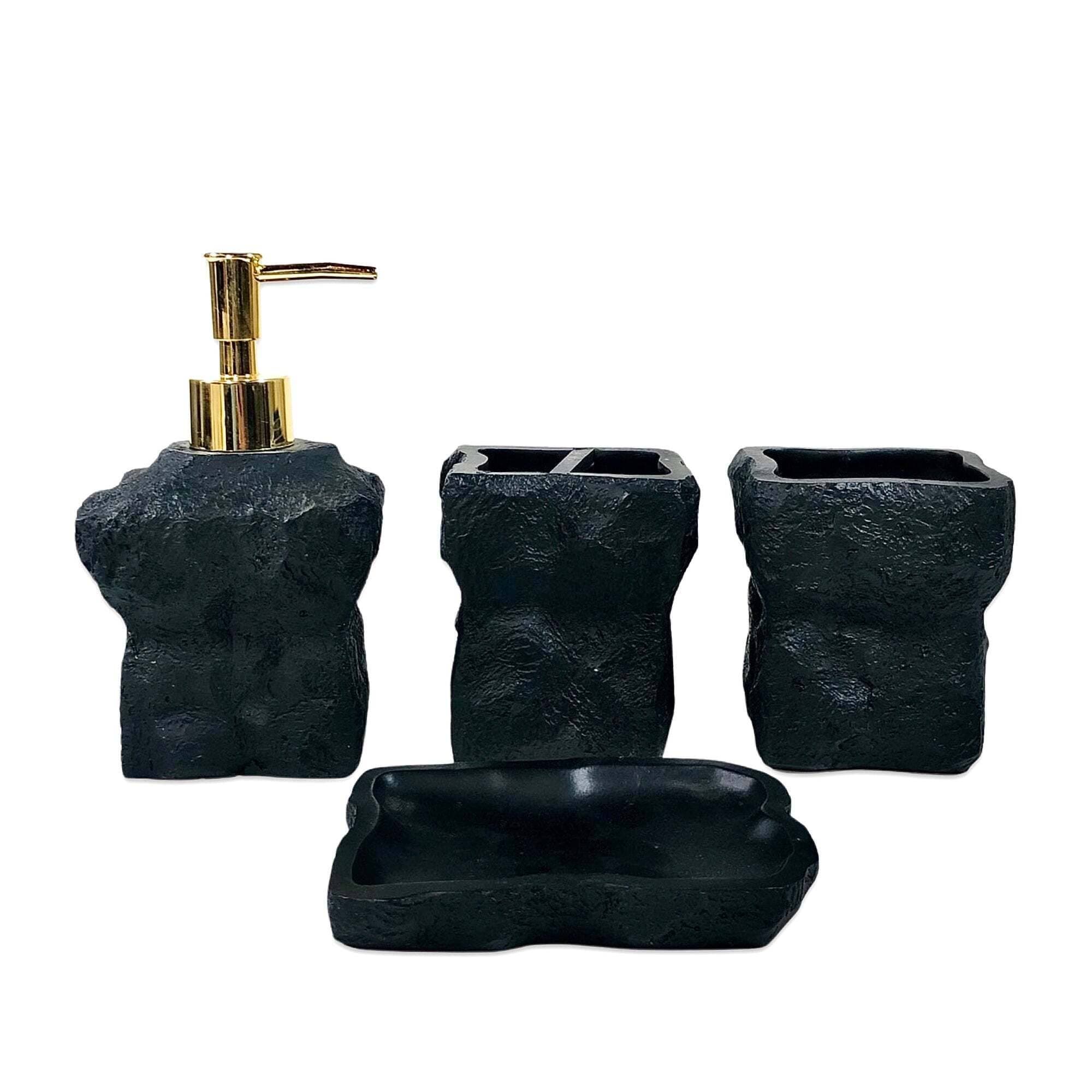 Enamelled Rough Textured Bath Set