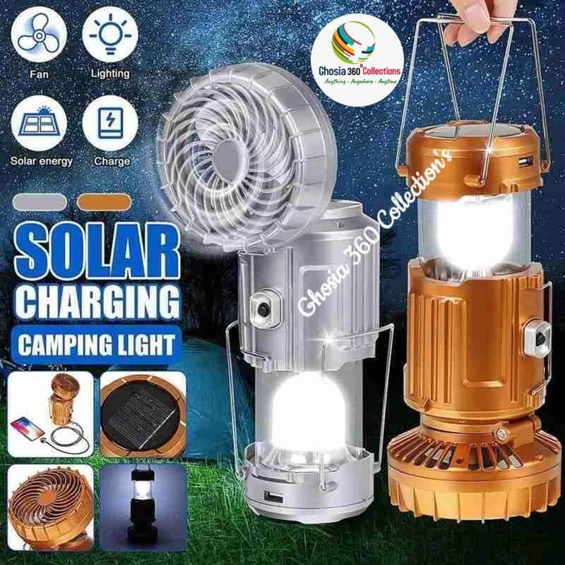 Solar Charging Fan With LED Light (S)