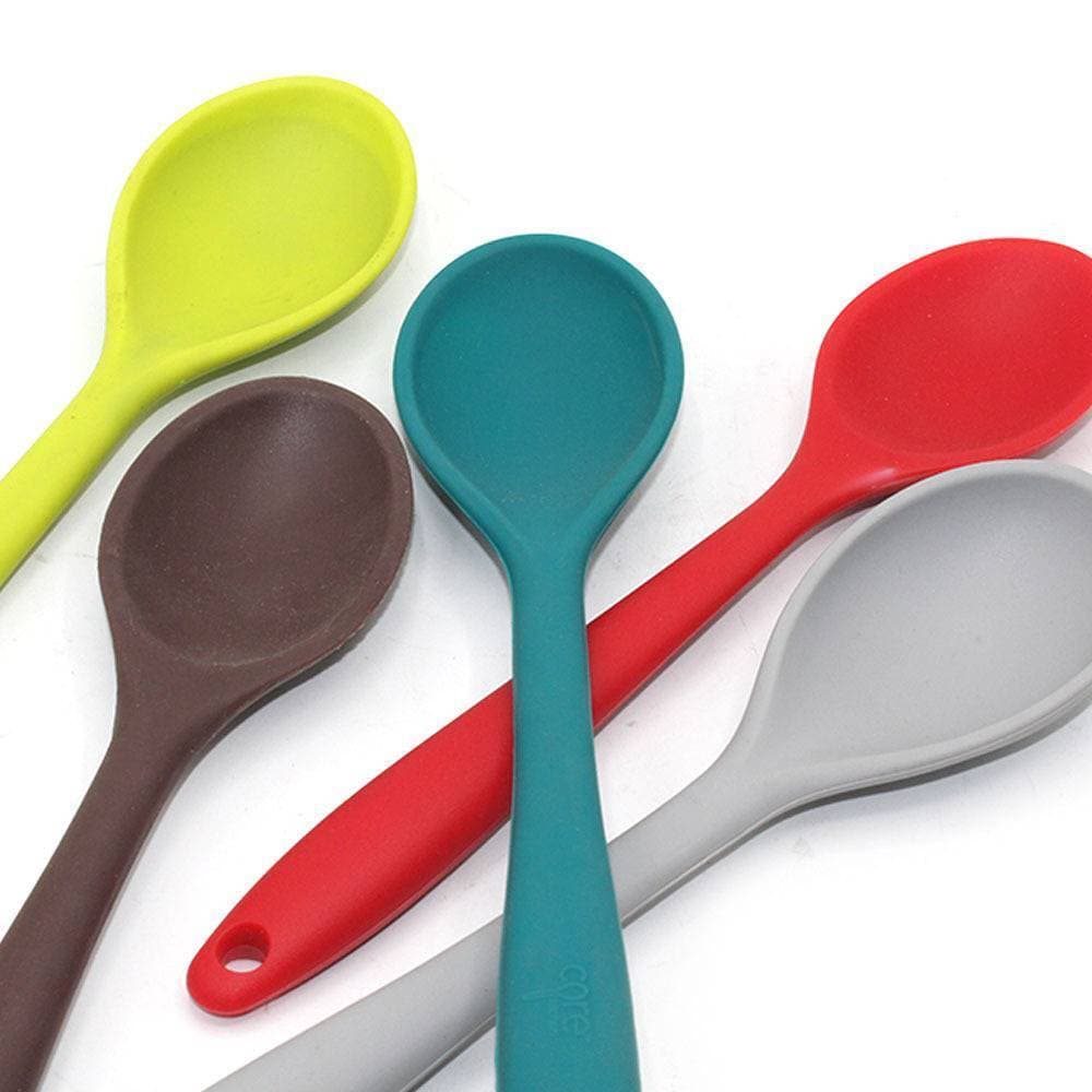 Chef Silicone Spoon Long-Handled Spatula Soup Spoon Kitchen Cooking Tools Bakeware Utensil Spoons 1-Piece