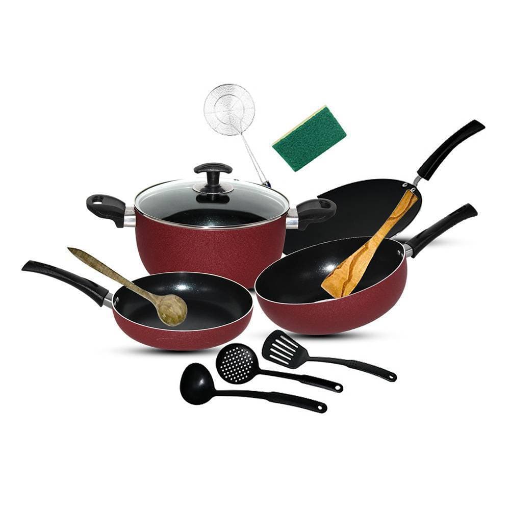 Chef Non Stick Shangrilla 12 Pieces Cookware Set Gift Pack - 338