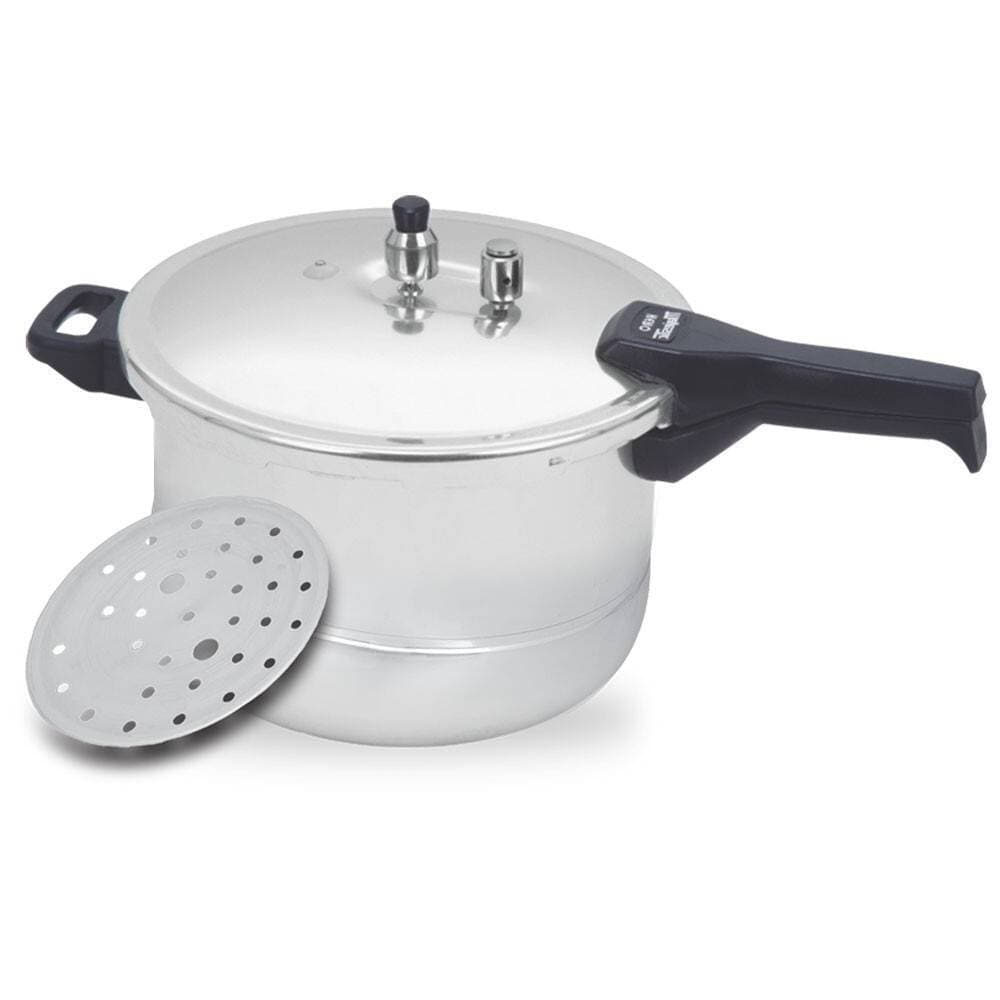 Chef Long Handle Aluminum Pressure Cooker With Steam Roaster 1405 - 9 Liters