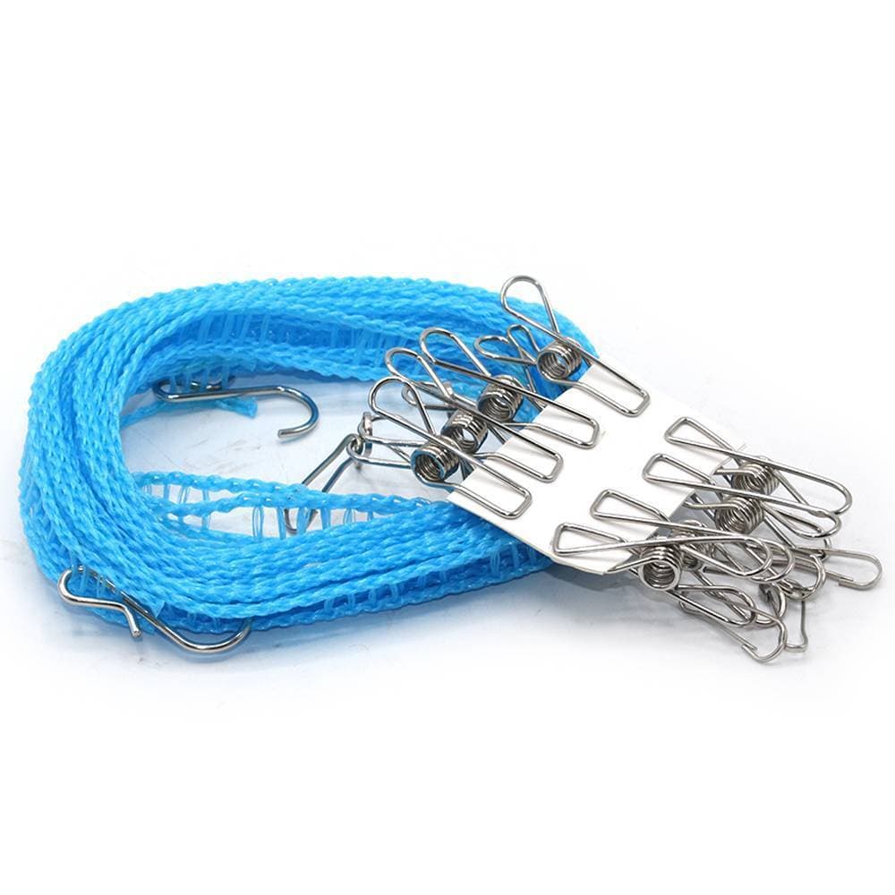 Chef Windproof Non Slip Clothesline To Dry Laundry Cloth Line Dry Rope 5 Meters With Cloth Hanging Clips