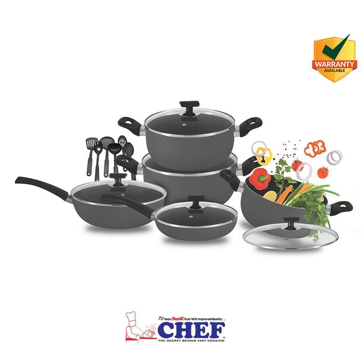 Chef Non-Stick Gift Pack - Cookware Set of 16 Pcs