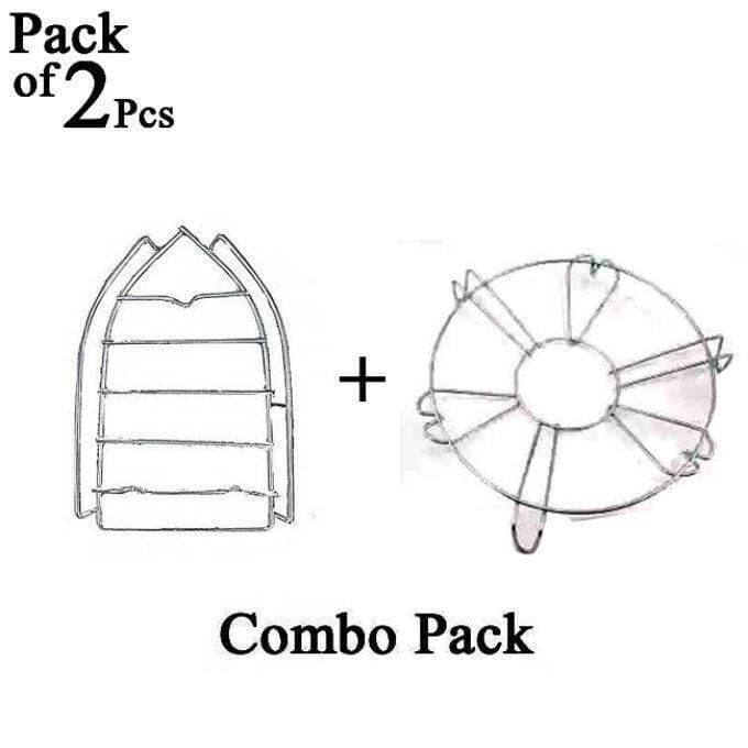 Combo Pack of 2 Pcs - Iron Stand and Pot Stand – Silver