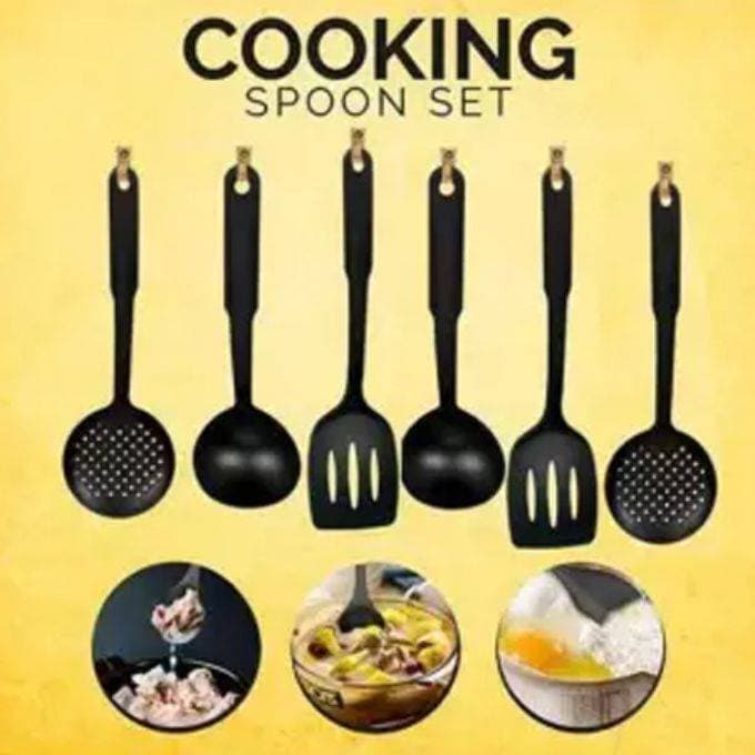 Pack Of 6 – Non Stick Kitchen Utensil Cooking Spoon Set