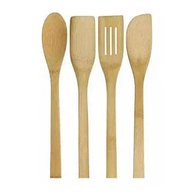 4 Pieces Wooden Spoon Set Kitchen Cooking Utensils