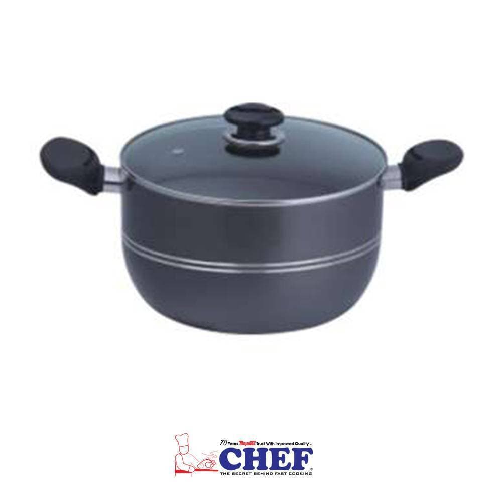 Chef Non Stick Heavy Guage Casserole/Degchi/Cooking Pot - 24 Cm