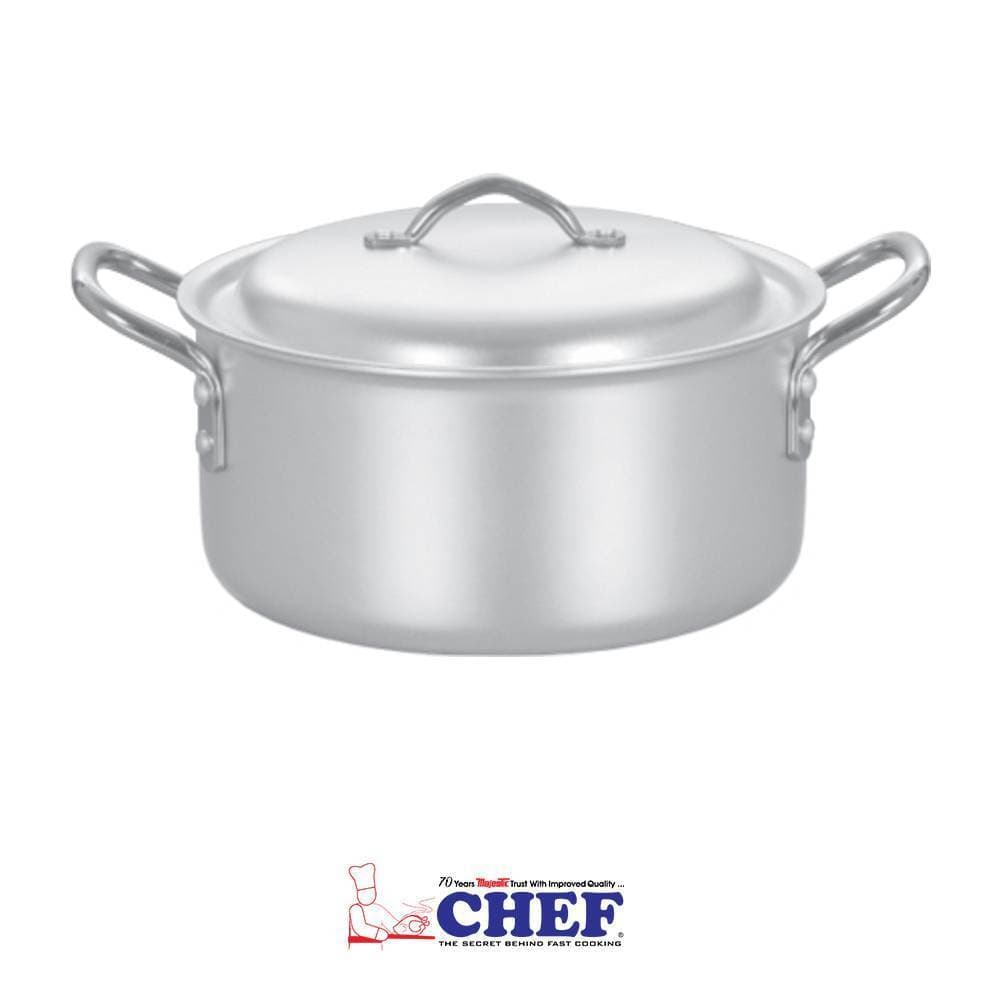 Chef Dull Finish Cooking Pan Pot/Casserole/Deghchi - 22 Cm