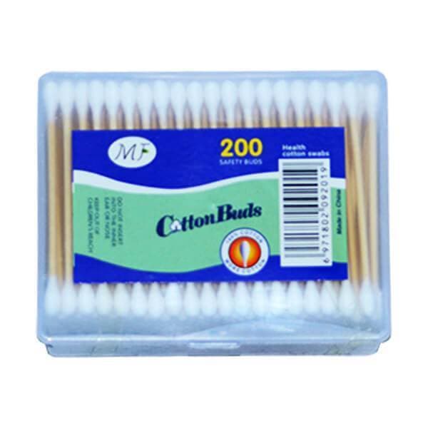 MJ Wooden Cotton Buds For Eye Cleaning - Pack of 200 PCS