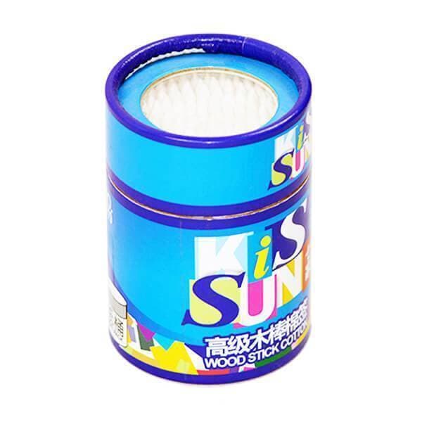 Blue Round Cotton Buds For Eye Cleaning - Pack of 140 PCS