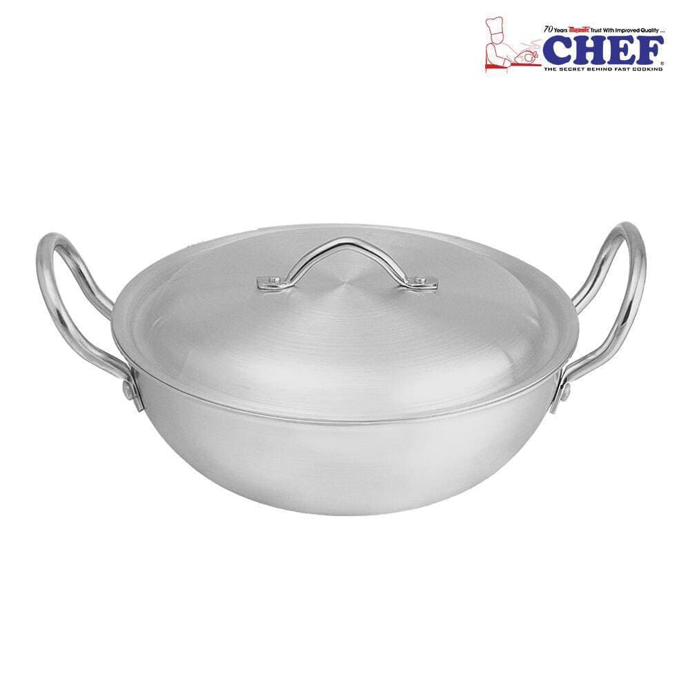 Chef 32 Cm Stylish Metal Finish Wok/Karahi - Kr-532