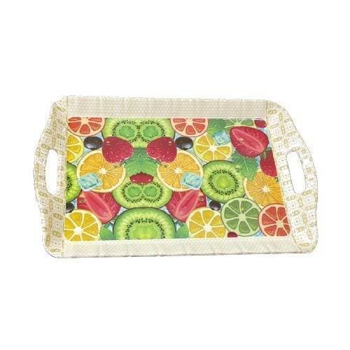 Melamine Rectangular Shape Serving Tray With Handles