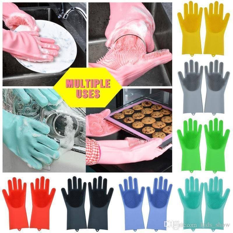 1 Pair Kitchen Silicone Cleaning Gloves