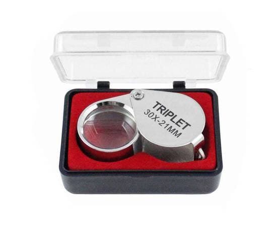 Free Box Jewelry Diamond Eye Loupe Magnifier Magnifying Glass Triplet Jeweler Loupe Chrome Triplet Jeweler'S Loupe 30X-18Mm