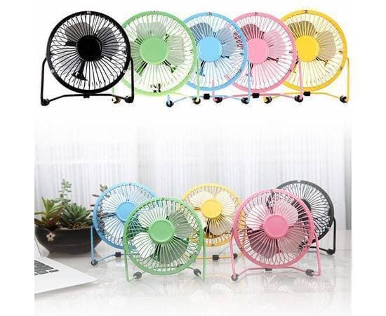 USB Mini Fan 10Cm Computer Desktop Mini Small Fan Portable Aluminum Leaf Student Dormitory Desktop Fan