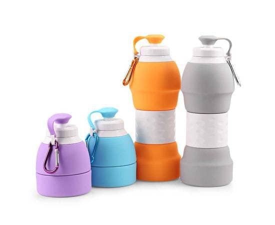 1Piece Portable Travel Sports Silicone Folding Water Bottle 580Ml