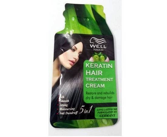 Well Touch Keratin Hair Treatment Cream Restore And Rebuild Dry And Damage Hair Anti Dandruff Makeup