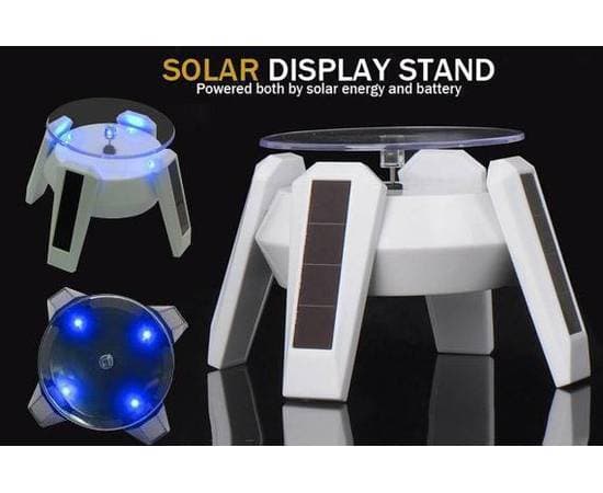 Solar Power Battery 360 Degree Turntable Rotating Display Stand Holder Rotating Solar Power Advertising Display