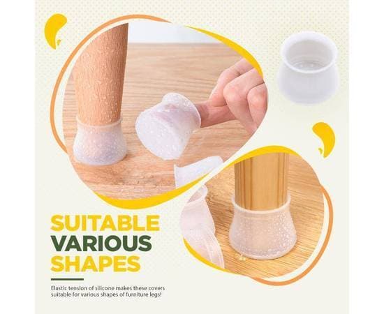 Pack Of 4 Anti-Noise Furniture Silicone Protective Cover Furniture