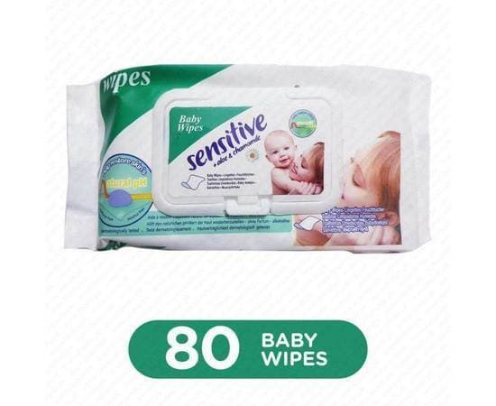 Sensitive Baby Wet Wipes 80 Pcs Unscented Free Sensitive Baby Wipes With Aloe & Chamomile