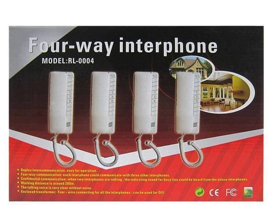 Intercom 4 Set Wired Communicate Between 4 Different Rooms