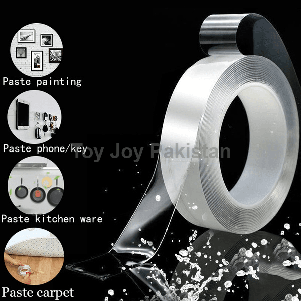5 meter Ivy Grip Gel Tape Double Side Adhesive Nano Tape High Strength Reuseable , Washable