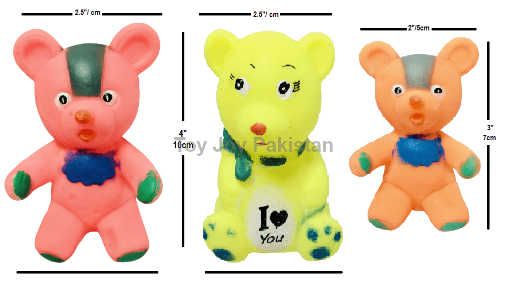 PVC Animal Bear Chuchu 3Pcs ( 4 x 2.5 ) Amazing Chuchu Toys For Kids