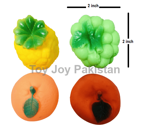 PVC Fruits Chuchu 4 Pcs ( 3 x 3 ) Amazing Chuchu Toys For Kids
