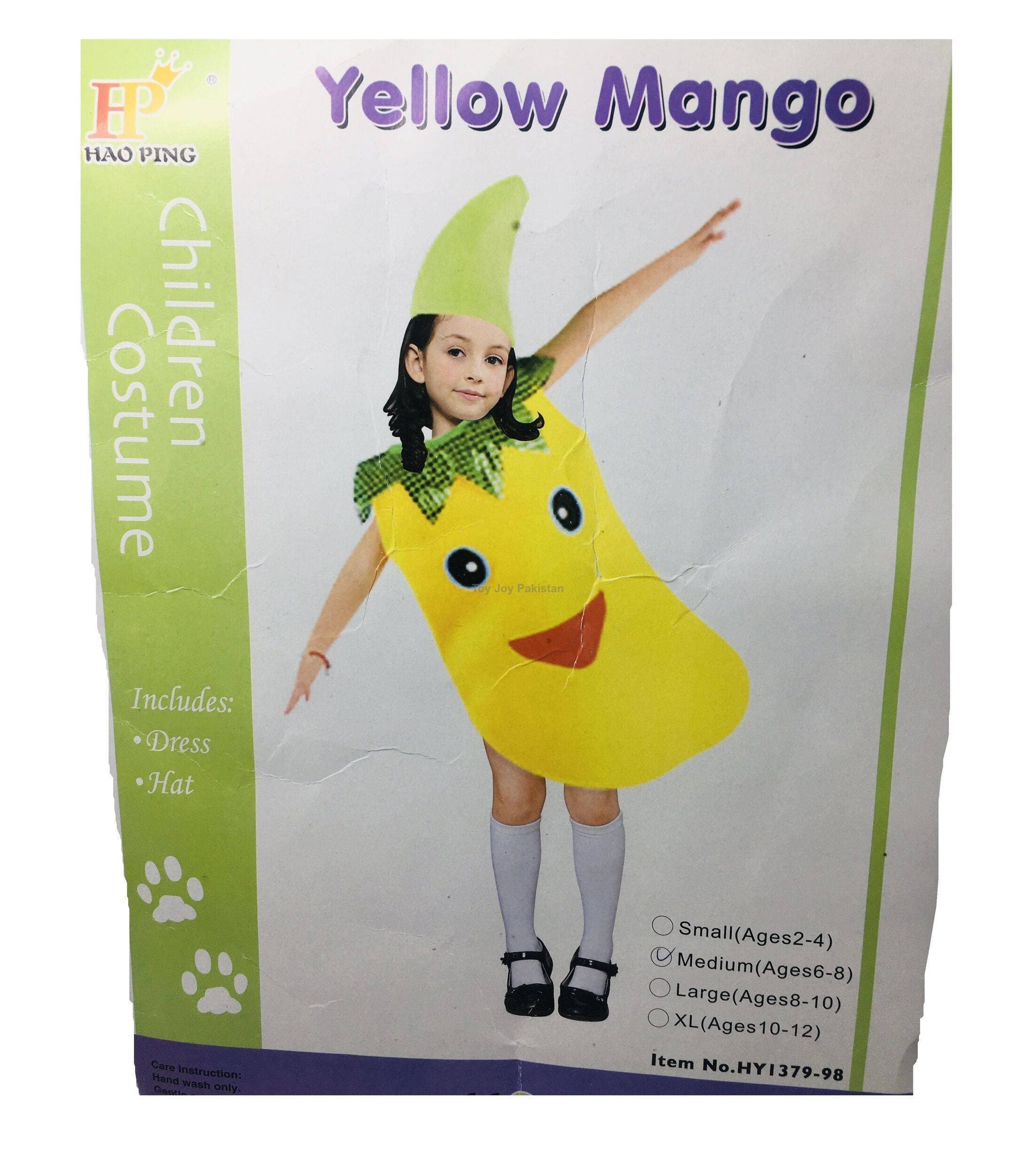Children Costume, Yellow Mango Costume 3-9 Years
