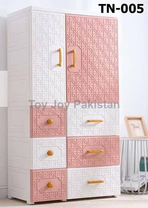 Wardrobe Almirah Plastic 4 Layers Double Door 2 Hanging +6 Drawers