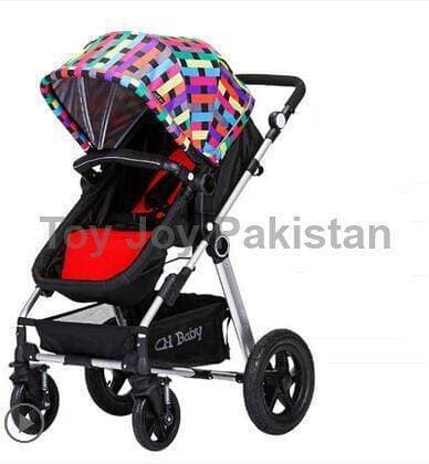 Cheap CH Baby High Landscape Baby Stroller, Folded Baby Pram With Rubber Wheel, Good Shock Proof Baby Carriage With Foot Cover