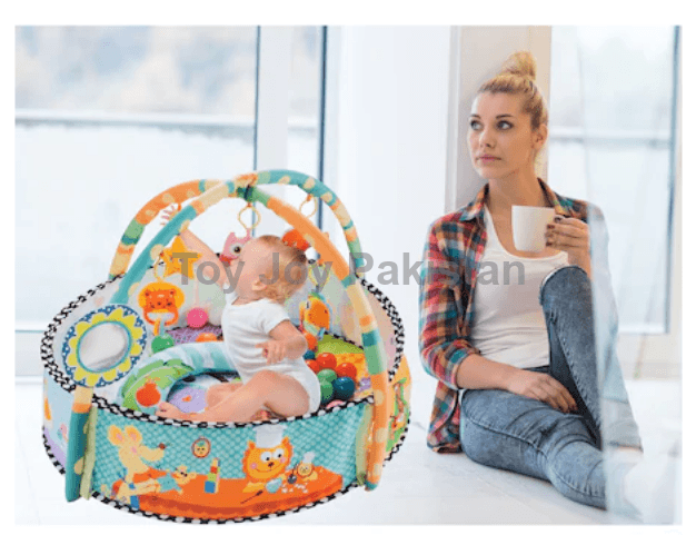 Happy Space? Play Gym? Mattress With Activities And Fence For Babies With 30 Balls Multicolored Balls