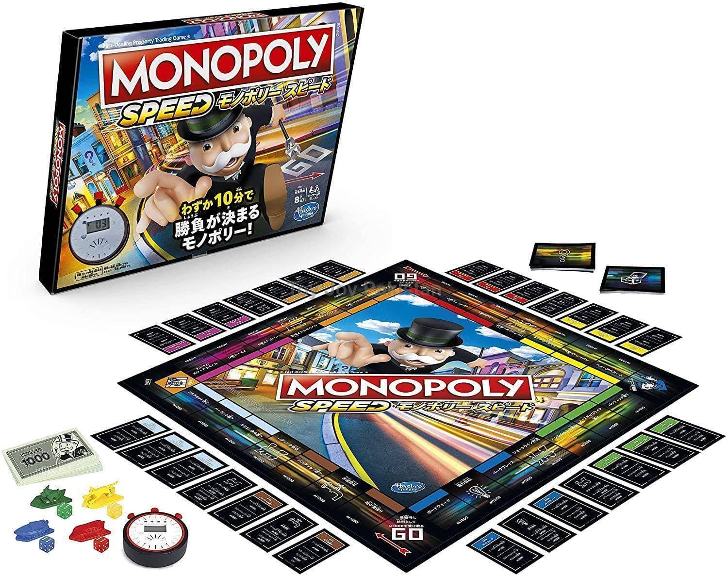 E7033 Hasbro Board Game, Monopoly, Speed, Japanese Edition, Authentic for Playing 2-4 Players