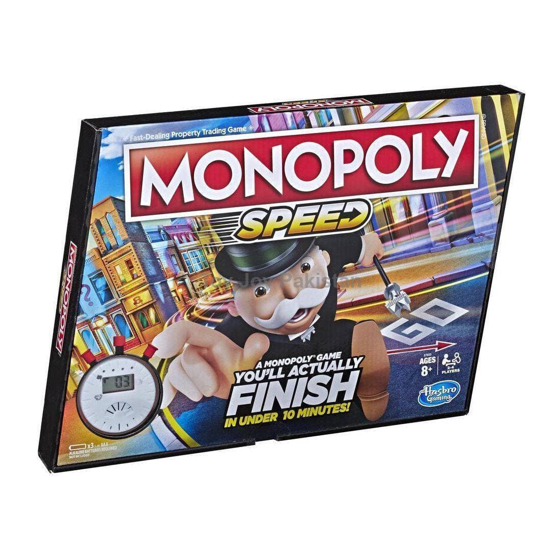 Hasbro Monopoly Speed Finish Under 10 Minutes For 2-4 Players 8+ Years