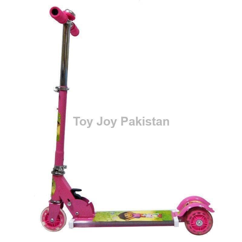 Scooter 3 Wheels Doramon With For Kids With Wide Foot Space With Brake & Bell + LED Lights On Wheels + Height Adjustable