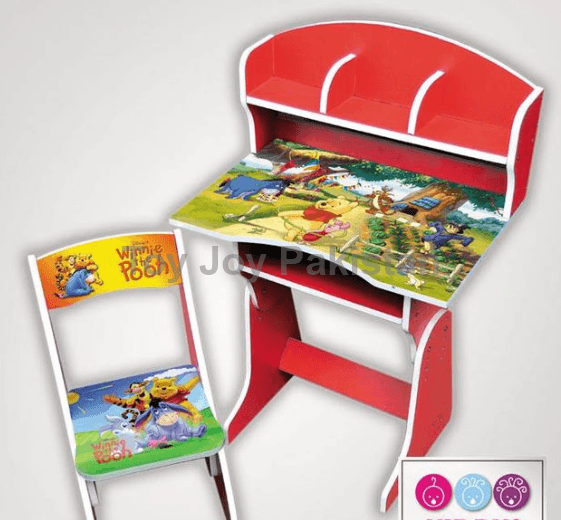 Disney Character Winnie The Pooh Wooden Study Table With Chair For Kids.