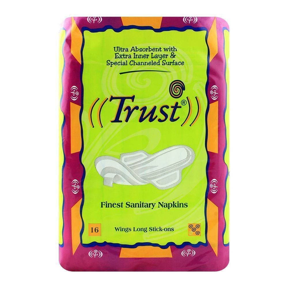 Trust Finest Sanitary Napkins Wings Long Stick Pad 16-Pcs
