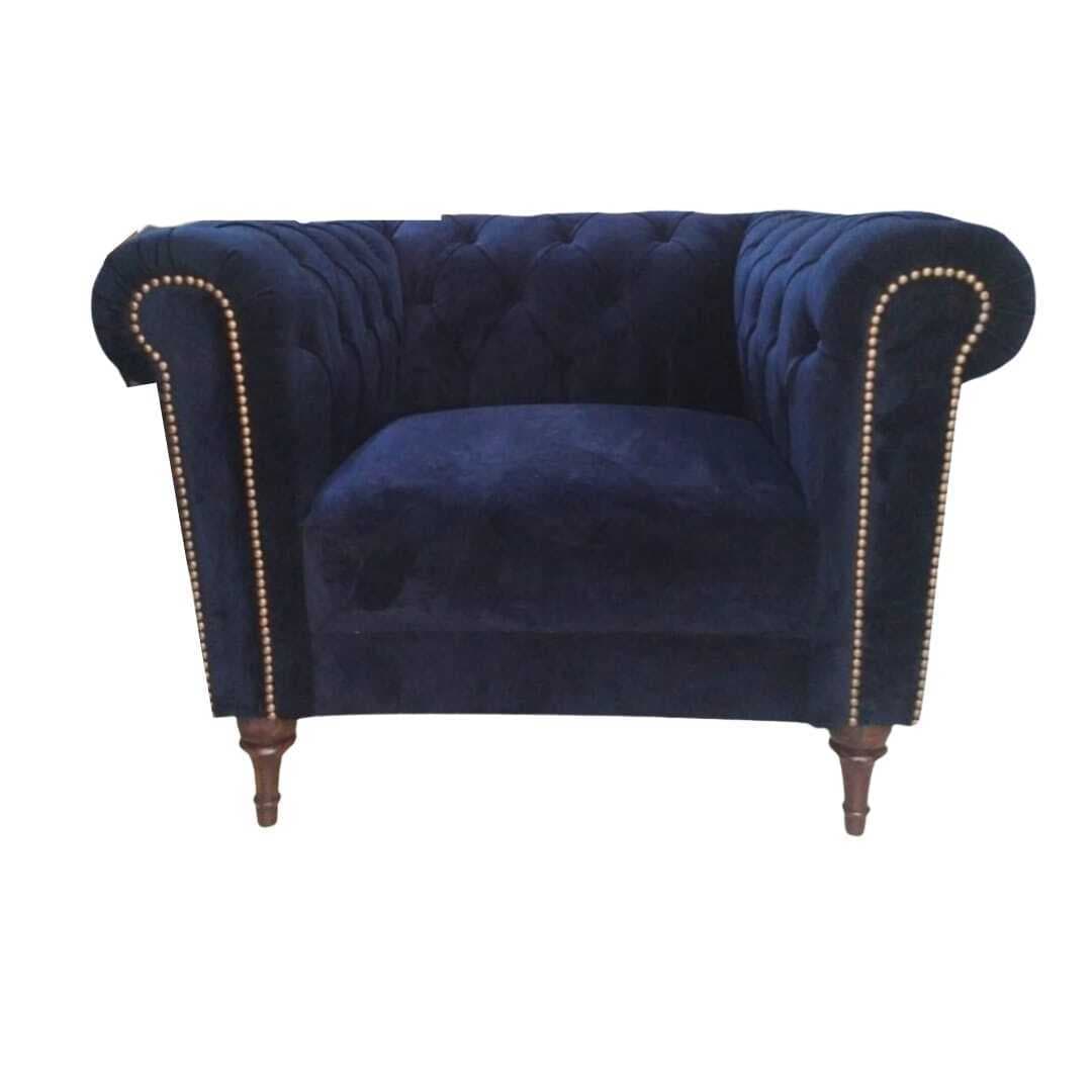 Single Seat Chesterfield Sofa Royal Blue - 1 Piece
